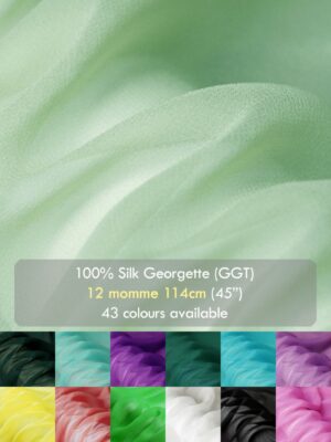 12 momme Mulberry Silk georgette fabrics, 114cm luxury beautiful silk GGT for dress shirts