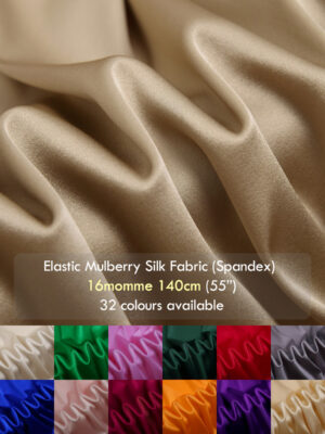16 momme Elastic Silk satin fabrics, 140cm elegant natural Mulberry silk charmeuse for dressmaking