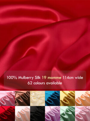 19 momme 45″(114cm) 100% Mulberry Silk charmeuse satin Fabrics Natural for Slip Dress