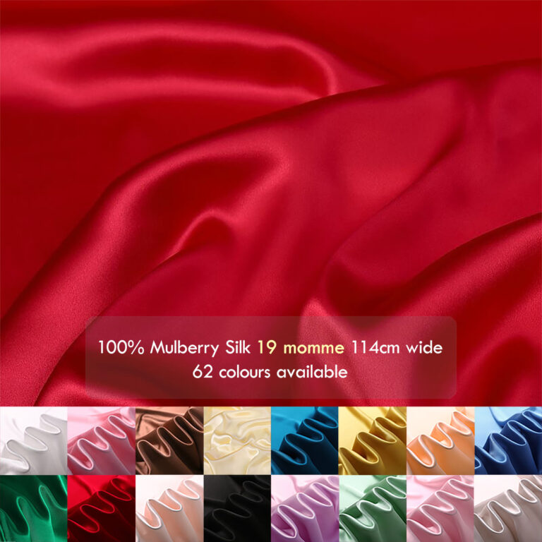 19 momme 45″(114cm) 100% Mulberry Silk charmeuse satin Fabrics Natural for Slip Dress