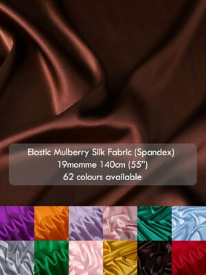 19 momme Elastic Silk satin fabric, 140cm baby pink natural Mulberry silk charmeuse