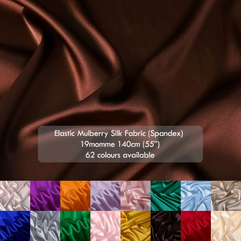 19 momme Elastic Silk satin fabric, 140cm baby pink natural Mulberry silk charmeuse