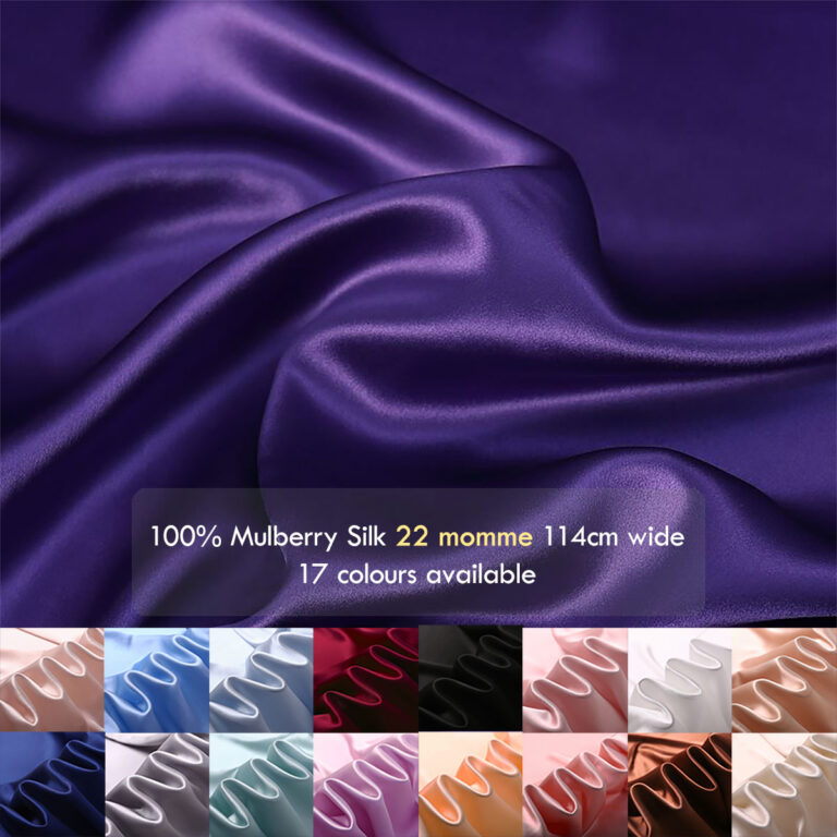 22 momme 45″(114cm) 100% Mulberry Silk charmeuse Fabrics, Luxury silk Satin for Dress Shirt