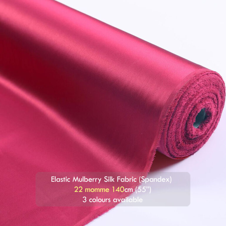 22 momme stretch Silk satin fabric, 140cm natural Mulberry silk charmeuse for dress