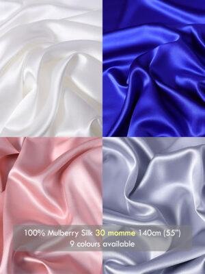 Heavyweight 30 momme silk satin fabric, 55″(140cm) 100% Mulberry Silk charmeuse for Dress Shirts