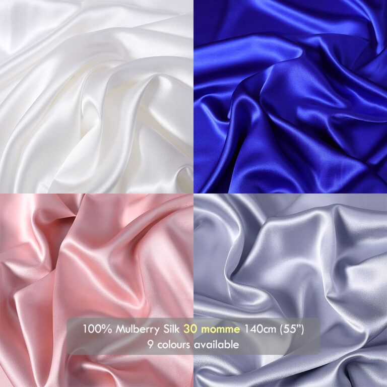Heavyweight 30 momme silk satin fabric, 55″(140cm) 100% Mulberry Silk charmeuse for Dress Shirts