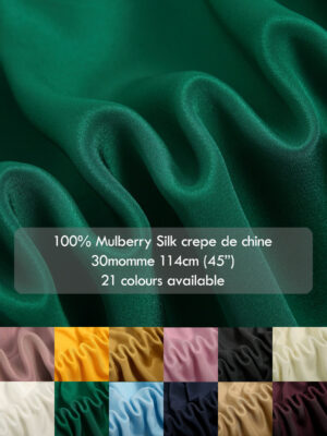 30 momme Silk crepe de chine fabrics / CDC, Natural Mulberry silk 114cm wide