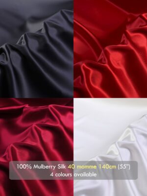 40 momme Heavyweight silk satin fabrics, 55″(140cm) 100% Mulberry Silk
