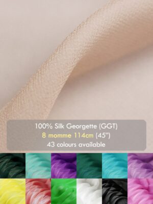 8 momme Mulberry Silk georgette fabrics, 114cm thin beautiful silk for women's shirts