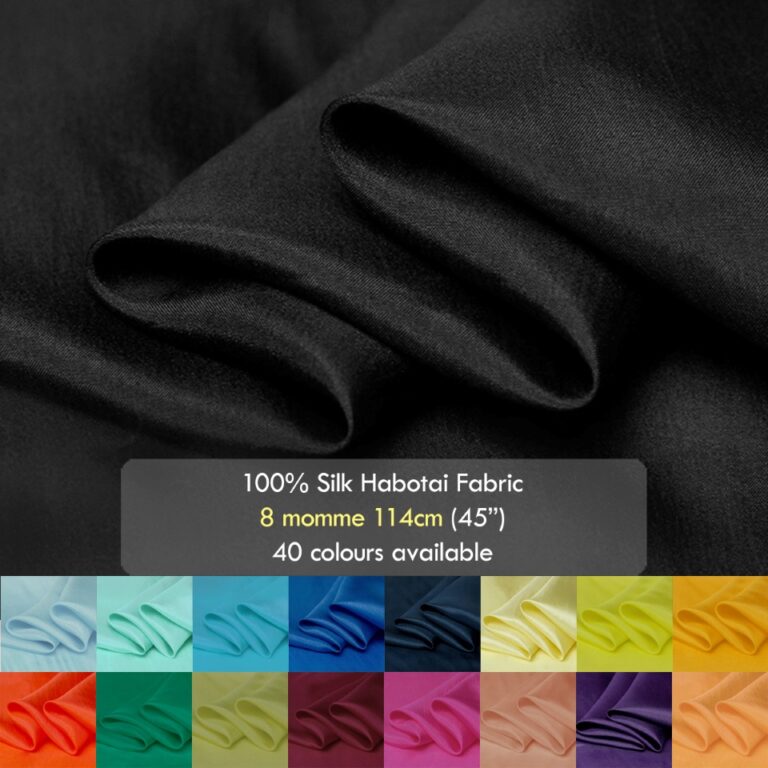 8 momme Mulberry Silk Habotai fabrics, 114cm natural silk for clothing lining