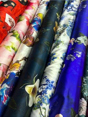 19 momme digital print Silk satin fabrics, 108cm Elastic Mulberry silk charmeuse for fashion