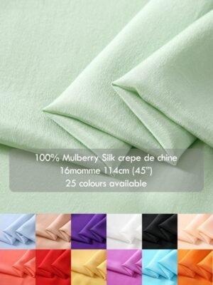 16 momme Silk crepe de chine fabrics / CDC, 114cm luxury Natural Mulberry silk for dress shirts
