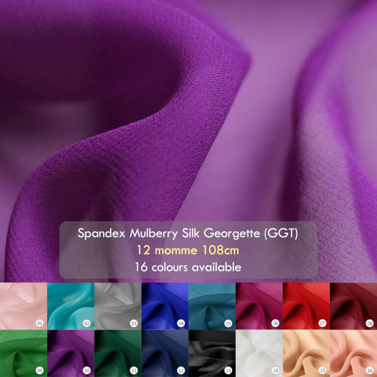 12momme Spandex Mulberry Silk georgette fabrics, 108cm luxury silk GGT for dress shirts