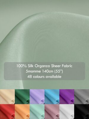 5 momme mulberry Silk organza fabrics, 140cm 100% natural silk transparent voile for sheer shirts