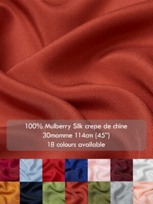 30 momme 100% mulberry Silk crepe de chine fabric,