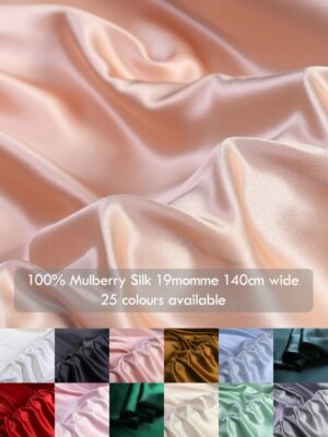 19 momme silk satin fabrics, 55″(140cm) 100% Mulberry Silk charmeuse for slip Dress