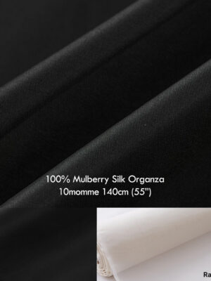 10 momme Black Silk organza