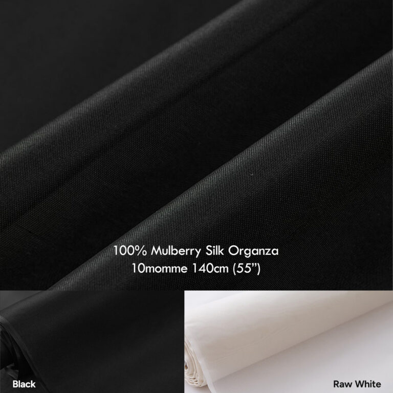10 momme Black Silk organza