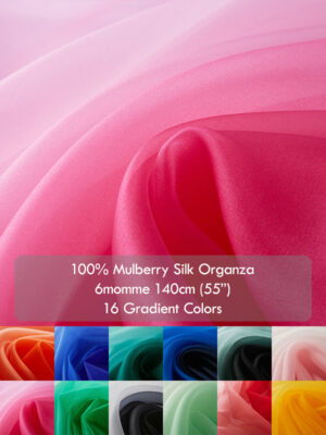 Gradient color 6 momme Silk organza fabric