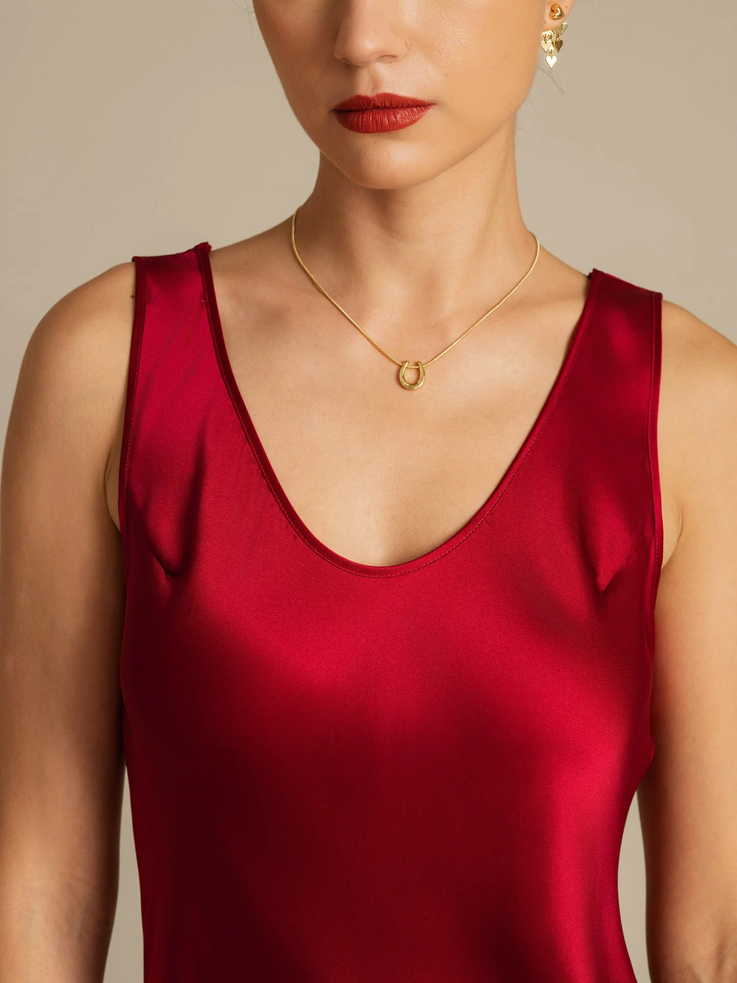 Women's mulberry Silk Sleeveless U-Neck Short Nightgown & Lounge dress 6 Women's mulberry Silk Sleeveless U-Neck Short Nightgown & Lounge dress - Image 6