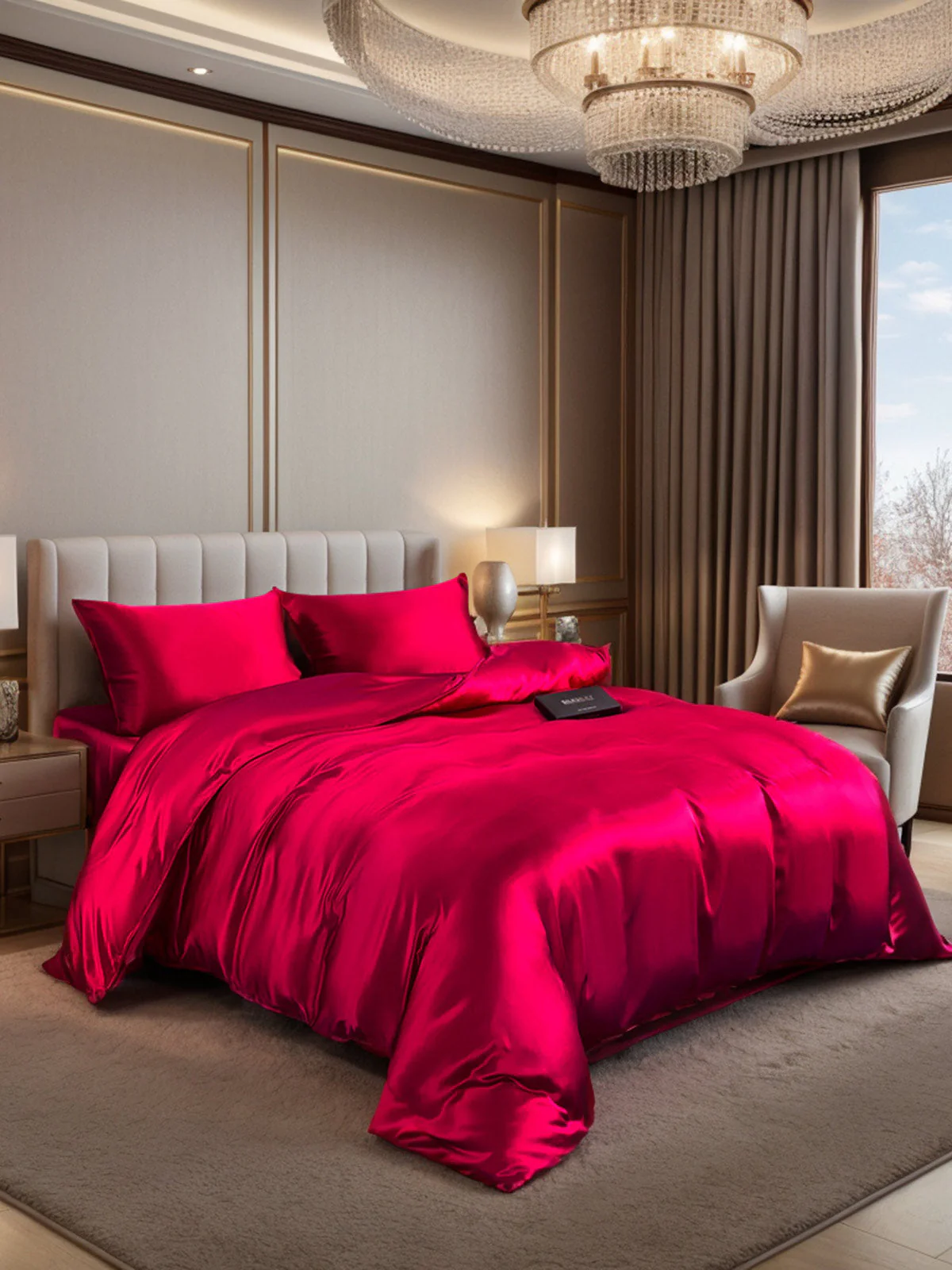 22Momme 4Pcs 100% mulberry Silk bedding Set Duvet Cover+Flat Sheet+2x Pillowcases 14 22Momme 4Pcs 100% mulberry Silk bedding Set Duvet Cover+Flat Sheet+2x Pillowcases - Image 14